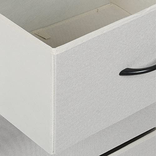 LEVEDE Chest of 5 Drawers, Tallboy Storage Cabinet, Fabric Tower Dresser Organizer, Clothes Toys Storage Unit, Home Furniture for Bedroom, Living Room, Hallway, Office (Beige)