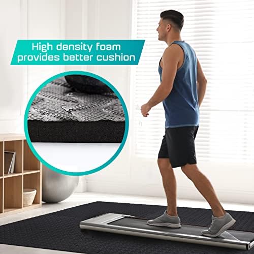 Yes4All Interlocking Exercise Foam Mats – Interlocking Floor Mats for Gym Equipment – Eva Interlocking Floor Tiles (24 Square Feet – Black – 6 pcs)
