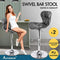 ALFORDSON Bar Stool Set of 2 Adjustable Kitchen Stools Luna Swivel Counter Barstools Dining Chair in 54-75cm Seat Height with Floor Protector for Home Bar Dining Room (Grey)