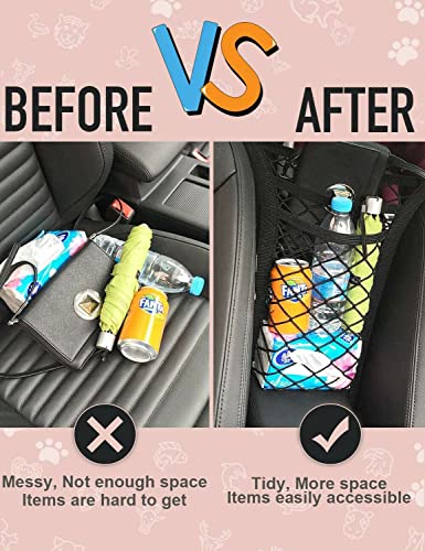 3-Layer Universal Universal Car Seat Mesh Tidy Storage Net Bag Organizer Holder Multi-Pocket