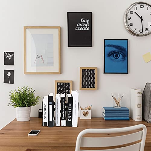 Chitidr 2 Pieces Adjustable Bookend Expandable Metal Bookend Desktop Book Stand Magazine File Organizer Holder Nonslip Book Stander with 2 Divider for Home Office School Library, Extends up to 19 Inch