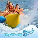 5 Person Recreational Inflatable Banana Boat with Storage Bag, Foot Pump, and Repair Kit, with Reinforced Seats and Foot Areas