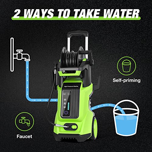 ADVWIN Electric Pressure Washer (Green-3900PSI) LCD 3 Modes Touch Control | Speed Adjustable