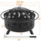 Yaheetech Fire Pit 30in Fire Pits for Outside Wood Burning Outdoor Fireplace with Spark Screen, Poker for Bonfire Patio Backyard Garden Picnic