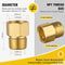 [2-Pack] APLWY 1/2" Female NPT x 1/2" Male NPT Brass Pipe Fitting Reducer Adapter (1/2"M x 1/2"F)