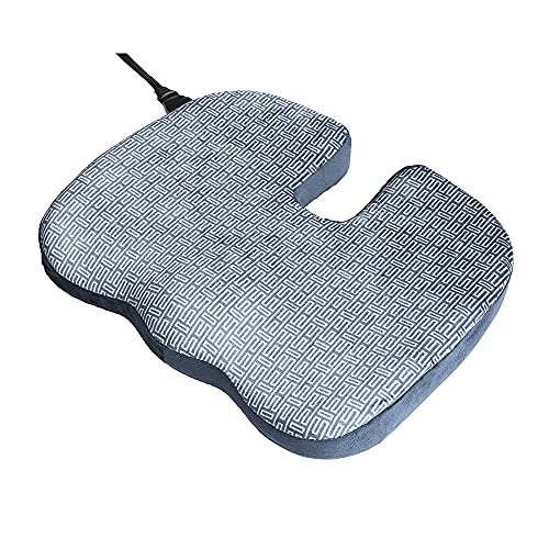 HoMedics Heated Contoured Seat Cushion, Ergonomic Design for Support and Long Sitting, 6 Electric Heat Settings with 2-Hour Auto-Off, Ultimate Comfort for Office or Home Chair