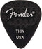 Fender Wavelength Guitar Picks 351 Shape, Black, Thin, 6-Pack