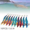 OriGlam Pack of 10 Luminous Squid Jig Hooks Fishing Lures Hard for Shrimp Octopus Squid Shrimp Sea Shrimp Fishing Lure Glow in The Dark for Fishing