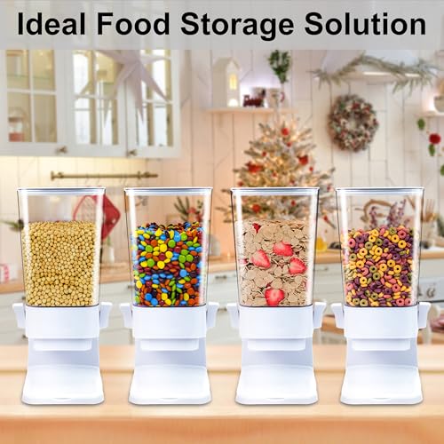 Zeadesign Cereal Dispenser Countertop 2Pc, Cereal Containers Storage, 5L Organization and Storage Containers for Kitchen, Dry Food Dispenser for Rice, Grains, Nuts, Snack,Oatmeal, Pet food, White