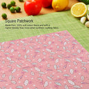 7pcs Pink Flowers Squares Cotton Fabric, Quilting Sewing Precut Material Sheet, for DIY Craft Sewing Handwork(25 * 25cm)