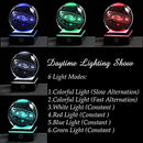 Qianwei 3D Solar System Crystal Ball 80mm 3.15" Laser Engraved Hologram with 4 Colors Light Led Lamp Stand, Galaxy Glass Ball, Planets Sphere, Home Office Decor