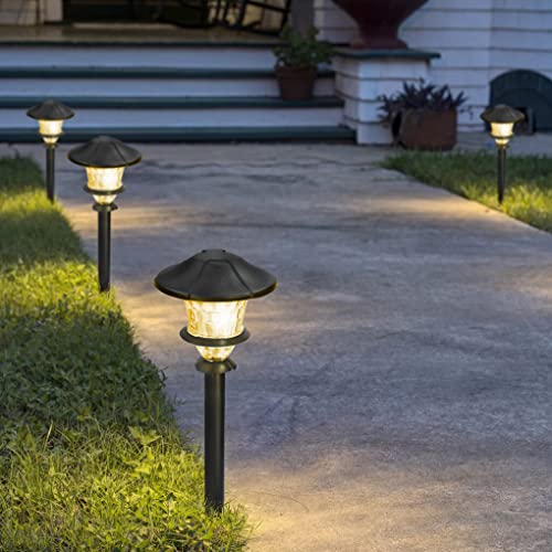 (12 Pack) SHE'LL BE LIGHT Black Aluminum Outdoor Garden Low Voltage 23 Lumen Path Lights with Warm White LED