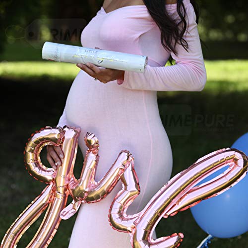 Gender Reveal Confetti Cannon - 4 Pack - Heart Shaped Pink Gender Reveal Cannons | Baby Gender Reveal Poppers | Boy or Girl Gender Reveal | Pink Confetti Poppers | Pink Party Poppers Confetti Shooter
