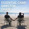 KingCamp Portable Director Camping Folding Chair Hard Arm with Handle and Side Table Support 300 lbs Perfect for Beach Sunbathing Backyard Outdoor Use, One Size, Black/MediumGrey-2 Pack