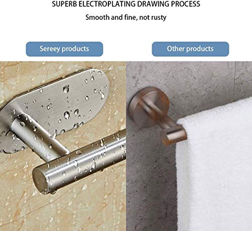 AUTOWT Toilet Paper Holder Self Adhesive, Kitchen Washroom Adhesive Toilet Tissue Roll Rack No Drilling for Bathroom Stick on Wall Stainless Steel (Silver)