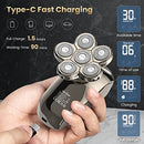 Electric Razor for Bald Men, Bald Head Shavers for Men 5-in-1 Multifunctional 6D Electric Head Shaver Waterproof Recharageable Rotary Shaver Grooming Kit