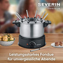 SEVERIN FO 2470 Fondue, Dishwasher Safe Fondue Set with 8 Colour-Coded Forks, Electric Fondue Made of Stainless Steel for Cheese Fondue, Chocolate Fondue or Oil Fondue, Black