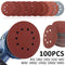 100Pcs Sanding Discs Pads， Hook and Loop Adhesive Sanding Discs Sandpaper 80/180/ 240/320/ 400/800/ 1000/1500/ 2000/3000 125mm with 8 Holes for Random Orbital Sander