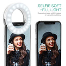 AMIR (2021 Upgraded New Version) Selfie Ring Light, 3 Lighting Modes Rechargeable Clip on Fill Light, Adjustable Brightness Phone Camera Circle Light for iPhone X Xr XsMax 11 Pro Android iPad(White)