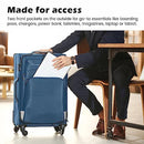 Coolife Luggage 4 Piece Set Suitcase TSA Lock Spinner Softshell lightweight, black+blue