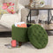 HomePop K6171-B228 Velvet Round Storage, Ottoman, Green