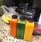 Packware Square Plastic Juice Bottles - Clear Drinking Containers with Tamper Evident Lids - Reusable & Leak-Proof - Great for Storing Homemade Juices Water Smoothies & Much More - 10 Pcs(Black Lids)