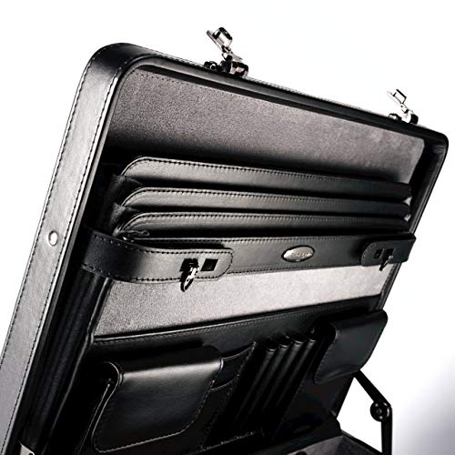 Samsonite Bonded Leather Attache 15.6, Black, 18", Casual