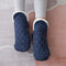 Navy Blue Slipper Socks for Women Men Girls, Fluffy Warm Socks Knitted Thick Fleece Lined Grippers Non Slip Socks Soft Cozy Winter Home House Bed Floor Slipper Socks