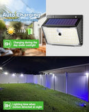 [6 Pack] Solar Lights Outdoor, 138 LED Solar Security Lights Motion Sensor with 3 Lighting Modes, Solar Powered Lights Waterproof Solar Wall Lights Outdoor for Fence Garden Yard Garage