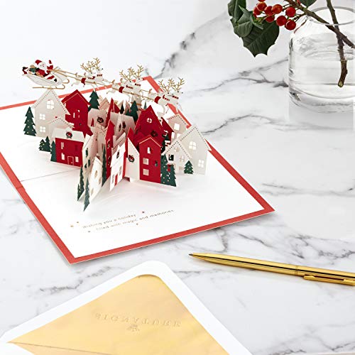 Hallmark Signature Paper Wonder Pop Up Christmas Card (Santa and His Reindeer)
