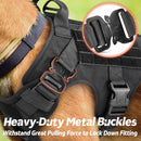 Rabbitgoo Tactical Dog Harness for Large Dogs, Military Dog Harness with Handle, No-Pull Service Dog Vest with Molle & Loop Panels, Adjustable Dog Vest Harness for Training Hunting Walking, Black, L