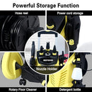 BESTSOON 3800PSI High Electric Pressure Washer Power Washer with 360° Spinner Wheels 2400W High Power 260Bar Jet Cleaner Sprayer Detergent Bottle Turbo Nozzle