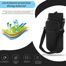 ziyue Water Bottle Carrier Bag, Universal Water Bottle Holder Crossbody Bag with Adjustable Shoulder Hand Strap 2 Pocket for Hiking Travelling Camping