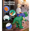 Inflatable Dinosaur Costume, 1.15M Height Lightweight Funny Costumes Ride on Dinosaurs Outfit for Adult Kids Gift, Suit Blow Up Party Dress Halloween Cosplay Green