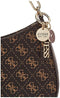 GUESS Noelle Top Zip Shoulder Bag, Brown Logo, One Size