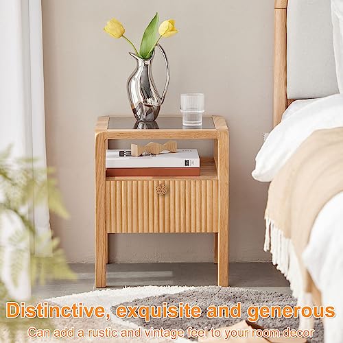 12Pcs Boho Rattan Dresser Knobs, Bohemia Woven Drawer Pulls Kit Round Wooden Drawer Knobs Decorative Furniture Pull Handles Multipurpose Bohemia Woven Drawer Pulls for Cabinets Dressers Bedside Tables