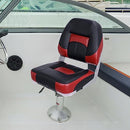 ERGOSEAT Two Tone Low Back Folding Boat Seat,Black/Red