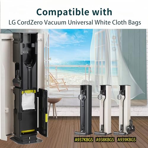 1 Pack (8 Bags) Vacuum Cleaner Dust Bag Fit for LG CordZero Vacuum Universal White Cloth Bags