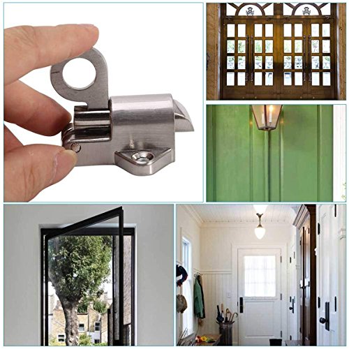 Latch Lock Zinc Alloy Security Pull Ring Spring Bounce Door Bolt for Window Shed Gate Toilet Bedroom