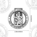 St Christopher Medal for Car Silver Saint Christopher Visor Clip Religious Car Medals Go Your Way in Safety Car Visor Clip Auto Sun Visor Accessories for Parent Family Friend (2)