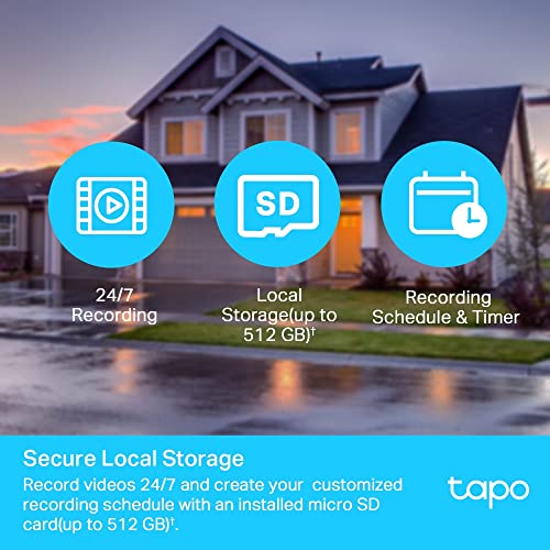 TP-Link Tapo Pan/Tilt Outdoor Security WiFi Camera, Wireless, 1080p, 360°, IP65, Night Vision, SD Card Slot, Smart AI Detection (Tapo C500)