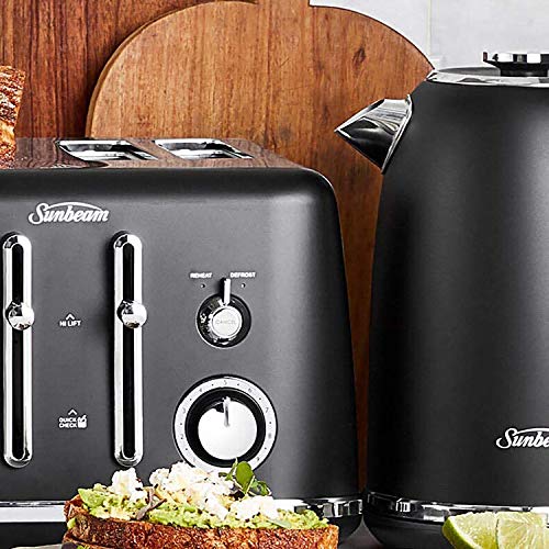 Sunbeam Alinea 4-Slice Toaster with High Lift | Wide Slots & Independent 2-Slice Controls | Dark Canyon Black | TA2740K