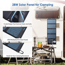 Solar Panels Charger with Digital Ammeter, BigBlue 28W SunPower Camping Solar Panel, Dual USB(5V/4A Overall), IPX4 Waterproof, Compatible with iPhone 13/11/Xs/X/8/7, iPad, Samsung Galaxy, Google Pixel