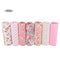 7pcs Pink Flowers Squares Cotton Fabric, Quilting Sewing Precut Material Sheet, for DIY Craft Sewing Handwork(25 * 25cm)