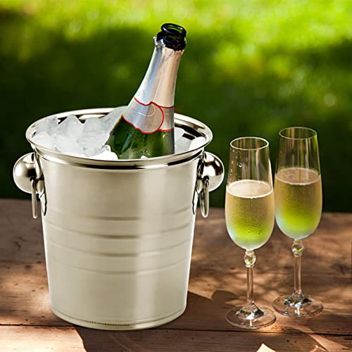 ZENFUN 2 Pack 3 Quart Ice Bucket with Handles, Ice Bucket with Lid, Galvanized Metal Beverage Tub with Handles, Drink and Wine Chiller for Bar, Party, BBQ, Great for Indoor and Outdoor Use