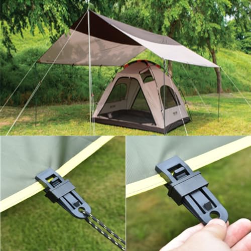 18 Pcs Tarp Tarpaulin Clips for Outdoor Adjustable Tarp Clip Heavy Duty Lock Grip Multipurpose Strong Locking Tent Clips for Swimming Pool Covers, Car Cover, Boat Canopies,Awning Clamp(6 Colors)