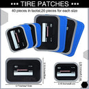 Zhengmy 40 Pieces Tire Patches 2.56 x 3.15 Inches, 3.15 x 4.7 Inches Tire Patch Tire and Tube Patch Tire Repair Tools Tire Patches Kit for Bike Motorcycle Vehicle Puncture Repair (Rectangle)