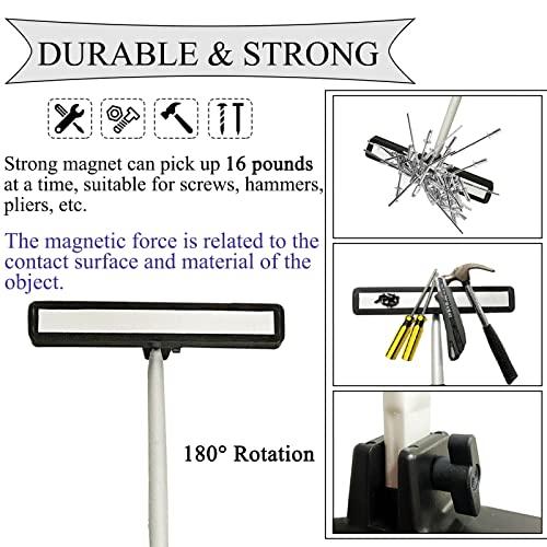 16 LB Magnetic Telescoping Pick Up Tool,Extendable Magnet Pickup Tool from 27" to 44",Heavy Duty Magnetic Nail Sweeper for Picking Nails,Screws,Metal Tools