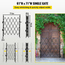 VEVOR Single Folding Security Gate, 60" H x 43" W Folding Door Gate, Steel Accordion Security Gate, Flexible Expanding Security Gate, 360° Rolling Barricade Gate, Scissor Gate/Door with Padlock