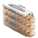 ZeJlo Egg Holder For Refrigerator - Auto Rolling Egg Organizer 3 Layer - Stacked Egg Tray Fridge Egg Storage Container - Hold 21 Eggs
